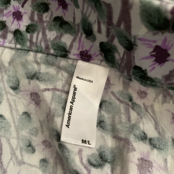 American Apparel Floral Tie Front Crop Button Up - Picture 5 of 5